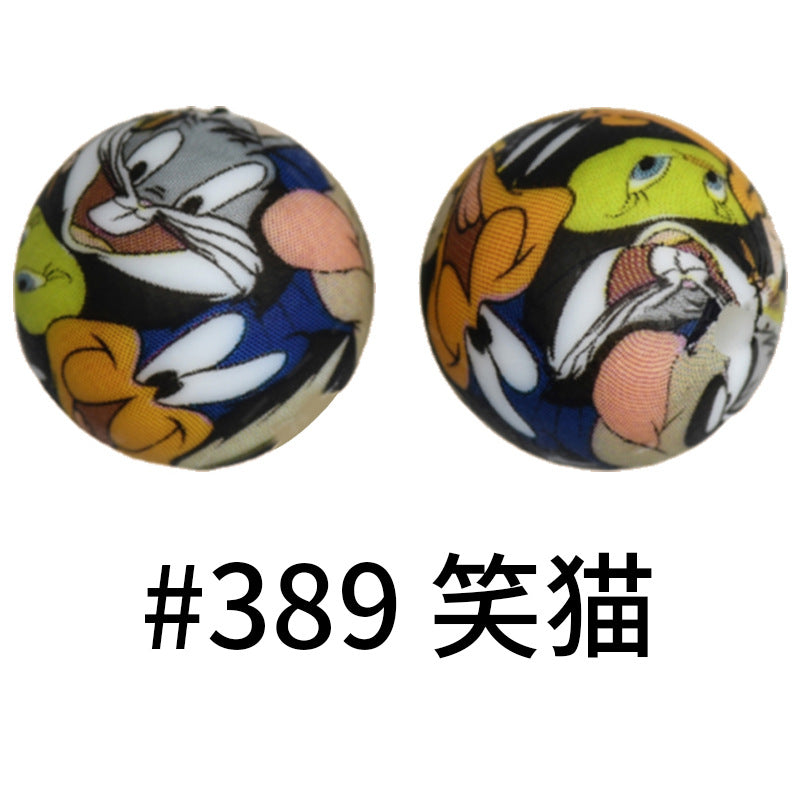 Wholesale 50pcs 16mm Print Silicone Beads Colorful Silicone Water Transfer Beads